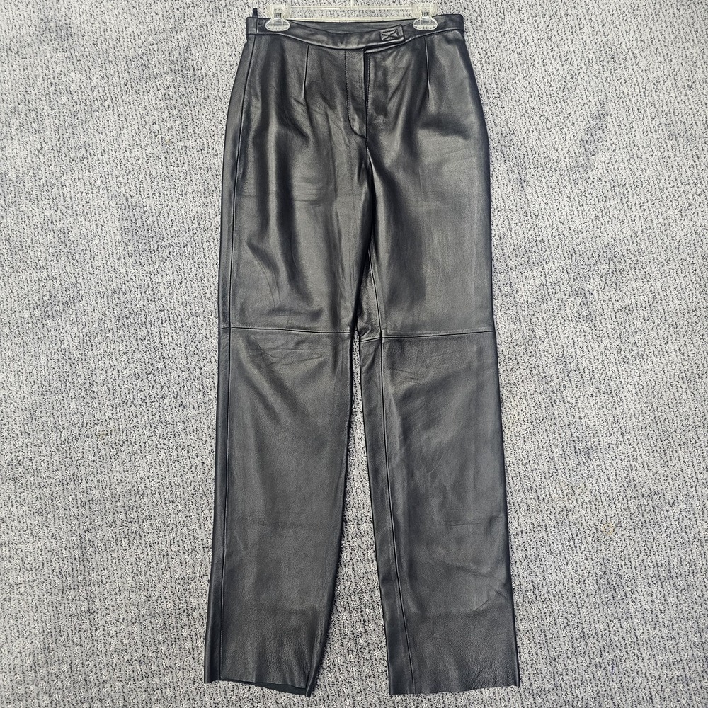Jacqueline Ferrar Genuine Leather Women's Size 10 Pants Black - 100% Leather
